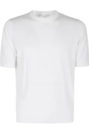 FILIPPO DE LAURENTIIS Koszulki, Mężczyzna, Biały, 2XL, Krepa Bawełniana Koszula z Kołnierzykiem