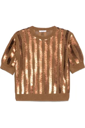 Max Mara Swetry, Kobieta, brązowy, M, Sweter z Krótkim Rękawem