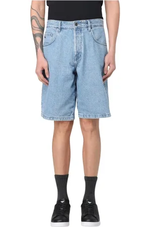 Emporio Armani Szorty, Mężczyzna, Niebieski, XS, Denim, Dżinsowe szorty luźny krój