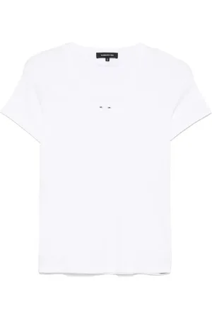 BARBARA BUI Koszulki, Kobieta, Biały, S, T-shirt z żebrowanego dżerseju