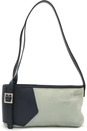 Loewe Pre-owned, Kobieta, Niebieski, ONE SIZE, Skóra, Pre-owned Suede shoulder-bags
