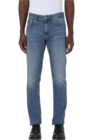 VERSACE Jeansy, Mężczyzna, Niebieski, W36, Luksusowe Niebieskie Spodnie Dżinsowe