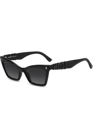 Dsquared2 Akcesoria, Kobieta, Czarny, 55 MM, Ikoniczne Okulary Przeciwsłoneczne Czarne