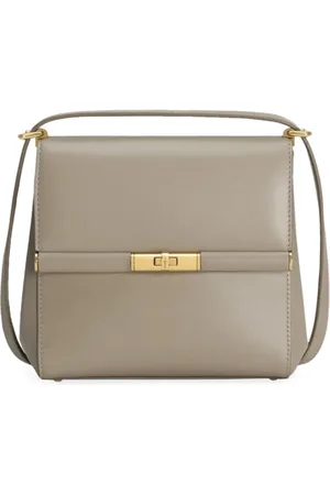 Dolce & Gabbana Torebki, Kobieta, Szary, ONE SIZE, Beżowa torba na ramię z zapięciem twist-lock