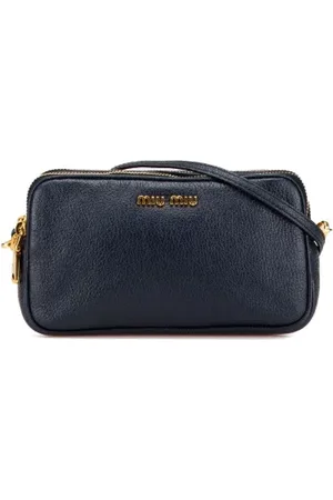 Miu Miu Pre-owned, Kobieta, Niebieski, ONE SIZE, Skóra, Pre-owned skórzane torby na ramię