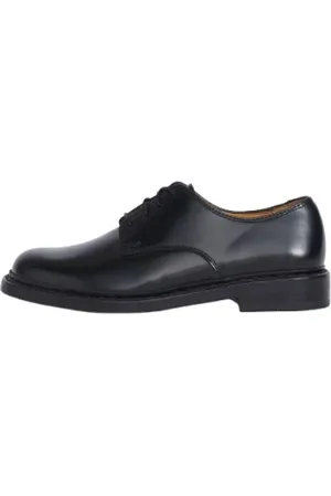 OUR LEGACY Buty, Mężczyzna, Czarny, 41 EU, Skóra, Czarne płaskie buty na sznurówki