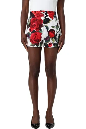 Dolce & Gabbana Szorty, Kobieta, Wielobarwność, 2XS, Białe spodnie krojone, eleganckie i stylowe