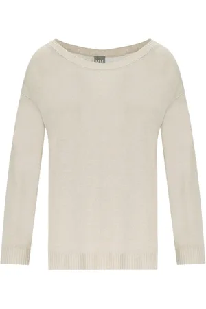 Max Mara Swetry, Kobieta, Beżowy, M, Beżowy Dandy Sweter z dekoltem w serek