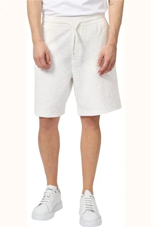 Armani Exchange Szorty, Mężczyzna, Biały, L, Białe Szorty Stretch Prosty Podstawowy Styl