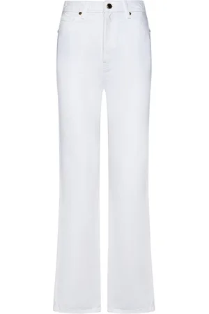 Khaite Jeansy, Kobieta, Biały, W28, Denim, Białe Jeansyy z Rozkloszowaną Nogawką