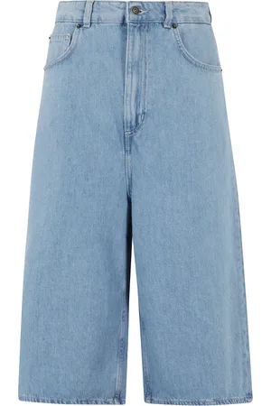Fiorucci Szorty, Kobieta, Niebieski, W27, Denim, Szorty dżinsowe z Bermudami i wysokim stanem