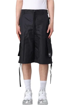 VERSACE Szorty, Mężczyzna, Czarny, S, Luksusowe Czarne Casualowe Szorty Stylowy Design