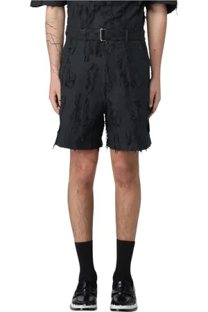 Msgm Szorty, Mężczyzna, Czarny, M, Stylowe Wyblakłe Szorty Bawełniane