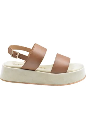 Janet&Janet Buty, Kobieta, brązowy, 40 EU, Brązowe Skórzane Buty Płaskie