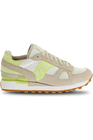 Saucony Buty, Kobieta, Wielobarwność, 37 EU, Nylon, Sneakersy z dwukolorowej skóry z zielonymi akcentami