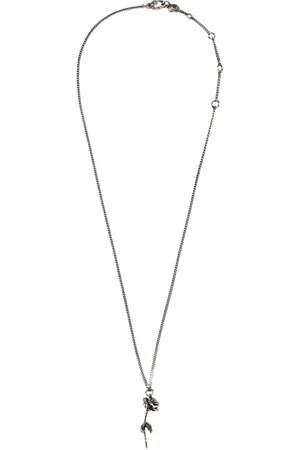 Alexander McQueen Akcesoria, Kobieta, Żółty, ONE SIZE, Złoty Naszyjnik z Różą