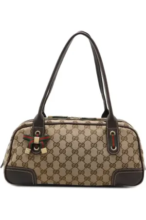 Gucci Pre-owned, Kobieta, Beżowy, ONE SIZE, Skóra, Pre-owned Canvas shoulder-bags