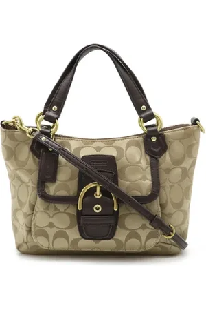 Coach Pre-owned, Kobieta, Beżowy, ONE SIZE, Skóra, Pre-owned Canvas handbags