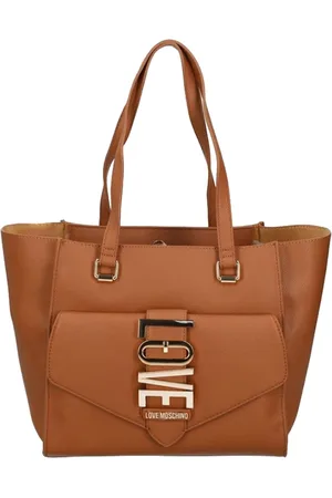 Moschino Torebki, Kobieta, brązowy, ONE SIZE, Elegancka Brązowa Torba Shopper