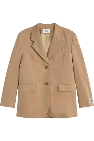 Maison Kitsuné Kurtki, Kobieta, Beżowy, S, Kurtka z mieszanką wełny Sandlewood