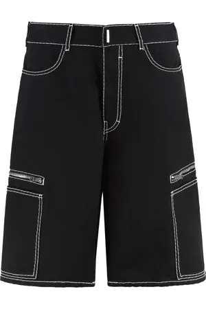Givenchy Szorty, Mężczyzna, Czarny, W32, Bermudy z Bawełny z Kieszeniami