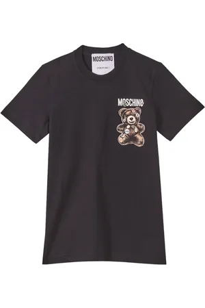 Moschino Koszulki, Kobieta, Czarny, S, Bawełna, Adrian Bear T-Shirt Czarna Bawełna Krótki Rękaw