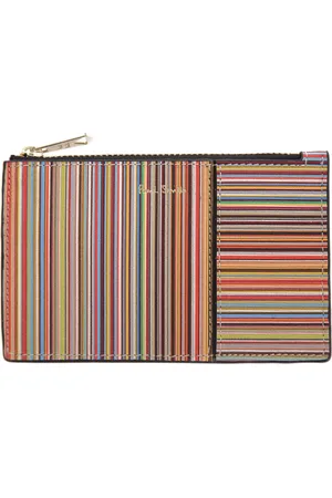 Paul Smith Torebki, Kobieta, Wielobarwność, ONE SIZE, Skóra, Wielokolorowy Cienki Portfel z Paskiem Sygnatury
