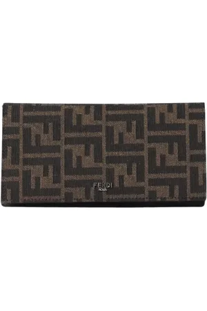 Fendi Akcesoria, Mężczyzna, brązowy, ONE SIZE, Brązowa skórzana portmonetka