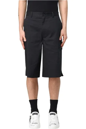 Dolce & Gabbana Szorty, Mężczyzna, Czarny, XS, Czarne Cargo Shorts z Kieszeniami