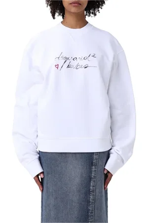 Dsquared2 Bluzy, Kobieta, Biały, M, Bluza z Graficznym Nadrukiem dla Kobiet