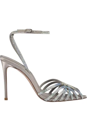 LE SILLA Buty, Kobieta, Szary, 38 EU, Sandały z kryształowymi zdobieniami