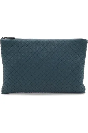 Bottega Veneta Pre-owned, Kobieta, Niebieski, ONE SIZE, Skóra, Pre-owned Leather clutches