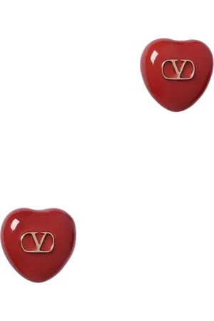 VALENTINO GARAVANI Akcesoria, Kobieta, Czerwony, ONE SIZE, Len, Czerwone Serce Kolczyki z Żywicy