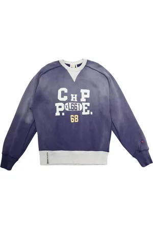 Champion Bluzy, Mężczyzna, Niebieski, XL, Fioletowy Sweter z okrągłym dekoltem