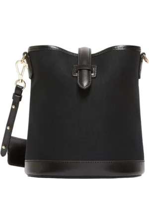 Max Mara Torebki, Kobieta, Czarny, ONE SIZE, Torba wiaderko z detalami skórnymi