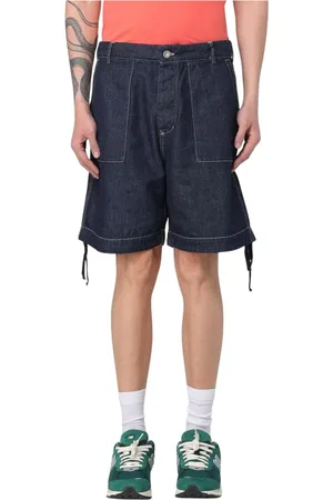 C.P. Company Szorty, Mężczyzna, Niebieski, M, Denim, Niebieskie Szorty z Dżerseju na Sznurek