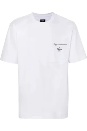 Fendi Koszulki, Mężczyzna, Biały, M, T-shirt Styl Roma