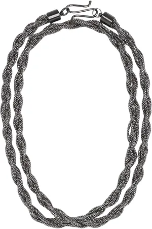 Fabiana Filippi Akcesoria, Kobieta, Szary, ONE SIZE, Elegant Twisted Chain Necklace