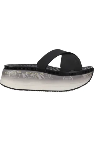Premiata Buty, Kobieta, Czarny, 38 EU, Damskie klapki z krzyżowym wzorem