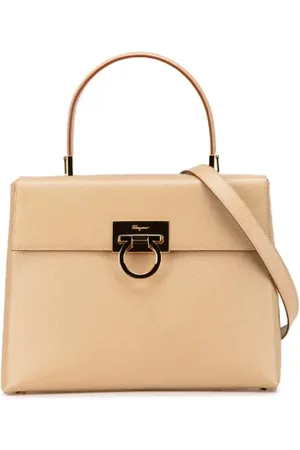 Salvatore Ferragamo Pre-owned, Kobieta, Beżowy, ONE SIZE, Skóra, Pre-owned Skórzane torebki