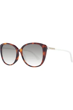 Jimmy Choo Akcesoria, Kobieta, brązowy, ONE SIZE, Brązowe Okulary Przeciwsłoneczne Styl Motyla