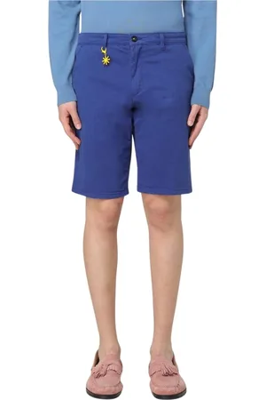 Manuel Ritz Szorty, Mężczyzna, Niebieski, L, Wyrafinowane Casual Shorts z Nowoczesnym Stylem
