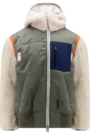 SACAI Kurtki, Mężczyzna, Zielony, S, Nylon, Zielona Kurtka z Kapturem na Zamek