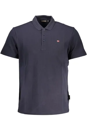 Napapijri Koszulki, Mężczyzna, Niebieski, M, Niebieskie Polo z Emblematycznym Detalem
