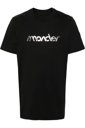 Moncler Koszulki, Mężczyzna, Czarny, S, Czarne Koszulki i Pola z Bawełny Jersey