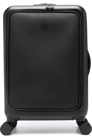 Emporio Armani Walizki, Mężczyzna, Czarny, ONE SIZE, Czarna Torba na Kółkach