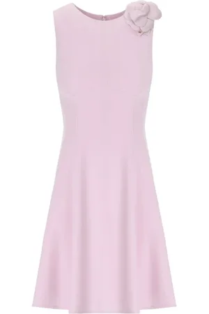 Elisabetta Franchi Sukienki, Kobieta, Różowy, M, Różowa Sukienka Sheath z Broszka