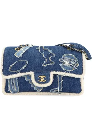 CHANEL Pre-owned, unisex, Niebieski, ONE SIZE, Denim, Pre-owned Denim chanel-bags