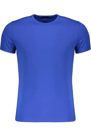 MOORER Koszulki, Mężczyzna, Niebieski, XL, Stylowy T-shirt z Okrągłym Dekoltem i Widocznymi Szwami