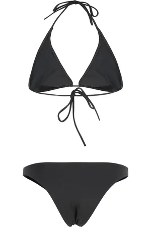 Lido Stroje kąpielowe, Kobieta, Czarny, S, Bikini z Trójkątnym Biustonoszem w Stylu Cinquantacinque
